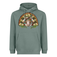 Sage merino wool ram lily rainbow Heavyweight Hoodie - BarkalooDesign