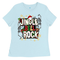 Baby Blue Jingle bell rock Ladies Tee - NancyCooperArtShop
