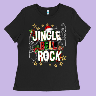 Jingle Bell Rock Ladies Tee Designed By Nancycooperartshop