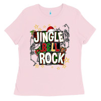 Bubblegum Pink Jingle bell rock Ladies Tee - NancyCooperArtShop