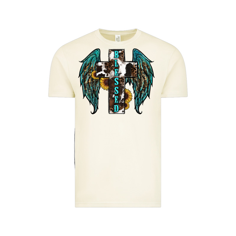Western Wings Cross Blessed Vintage Tee by RanaPortraitStore | Teevron