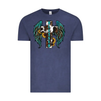 Vintage Denim western wings cross blessed Vintage Tee - RanaPortraitStore