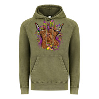 Vintage Olive mardi gras cow Vintage Hoodie - OliviaCreatesArt