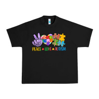 Black Peace love Autism Urban Heavy Tee - CowGirlArtShop