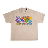 French Oak Peace love Autism Urban Heavy Tee - CowGirlArtShop