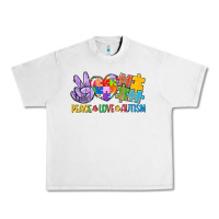 Lunar Rock Peace love Autism Urban Heavy Tee - CowGirlArtShop