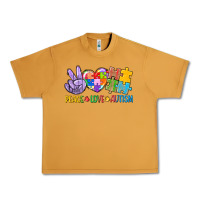 Peanut Butter Peace love Autism Urban Heavy Tee - CowGirlArtShop