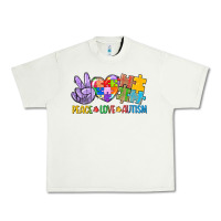 Pistachio Peace love Autism Urban Heavy Tee - CowGirlArtShop