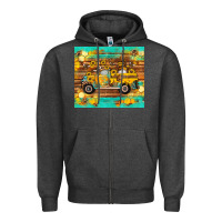 Charcoal Heather western bee gnomes truck honeycomb  leopard turquoise wooden serape Zipper Hoodie - Artiststas