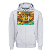 Heather Grey western bee gnomes truck honeycomb  leopard turquoise wooden serape Zipper Hoodie - Artiststas