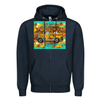 Navy western bee gnomes truck honeycomb  leopard turquoise wooden serape Zipper Hoodie - Artiststas
