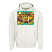 Oatmeal Heather western bee gnomes truck honeycomb  leopard turquoise wooden serape Zipper Hoodie - Artiststas