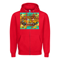 Red western bee gnomes truck honeycomb  leopard turquoise wooden serape Zipper Hoodie - Artiststas