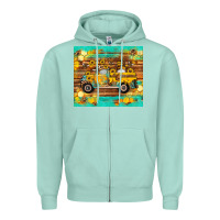 Seafoam western bee gnomes truck honeycomb  leopard turquoise wooden serape Zipper Hoodie - Artiststas