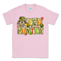 Bubblegum Pink Egg hunter with camouflage plate letters Easter Classic Tee - HowdyJamesFarm