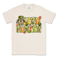 Natural Egg hunter with camouflage plate letters Easter Classic Tee - HowdyJamesFarm