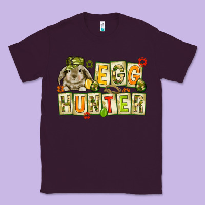 Egg Hunter With Camouflage Plate Letters Easter Classic Tee Designed By Howdyjamesfarm