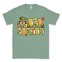Sage Egg hunter with camouflage plate letters Easter Classic Tee - HowdyJamesFarm