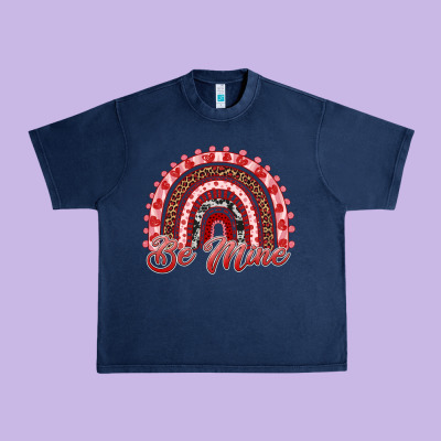 Be Mine Valentines Day Rainbow Urban Heavy Tee Designed By Ranaportraitstore