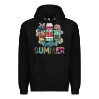 Black Hello Summer Premium Hoodie - CowhideDigitalArt