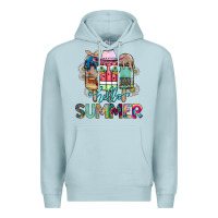 Blue Mist Hello Summer Premium Hoodie - CowhideDigitalArt