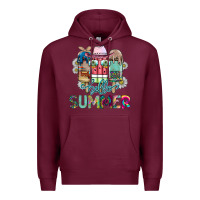 Burgundy Hello Summer Premium Hoodie - CowhideDigitalArt