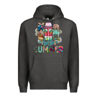 Charcoal Heather Hello Summer Premium Hoodie - CowhideDigitalArt