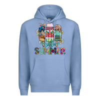 Colony Blue Hello Summer Premium Hoodie - CowhideDigitalArt