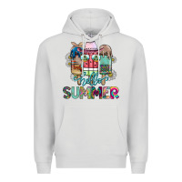 Dove Grey Hello Summer Premium Hoodie - CowhideDigitalArt