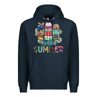 Navy Hello Summer Premium Hoodie - CowhideDigitalArt