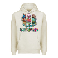 Oatmeal Heather Hello Summer Premium Hoodie - CowhideDigitalArt