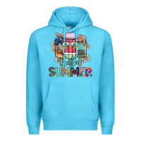 Ocean Blue Hello Summer Premium Hoodie - CowhideDigitalArt