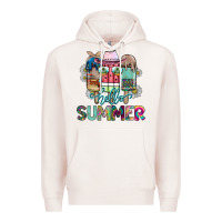 Pale Pink Hello Summer Premium Hoodie - CowhideDigitalArt