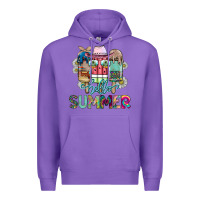 Purple Hello Summer Premium Hoodie - CowhideDigitalArt