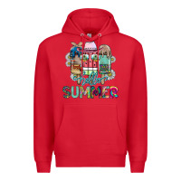 Red Hello Summer Premium Hoodie - CowhideDigitalArt