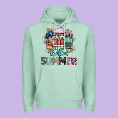 Hello Summer Premium Hoodie Designed By Cowhidedigitalart