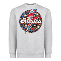 Heather Grey Western Merica Patriotic Heavyweight Sweatshirt - LillyAllenDesigns