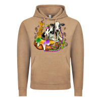 Vintage Coffee holstein mardi gras Vintage Hoodie - OliviaCreatesArt