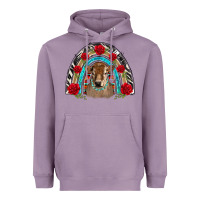 Lavender brown baby cow floral rose rainbow Heavyweight Hoodie - BarkalooDesign