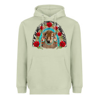 Matcha brown baby cow floral rose rainbow Heavyweight Hoodie - BarkalooDesign