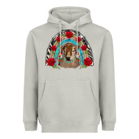 Moon Dust brown baby cow floral rose rainbow Heavyweight Hoodie - BarkalooDesign