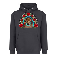 Smoke brown baby cow floral rose rainbow Heavyweight Hoodie - BarkalooDesign