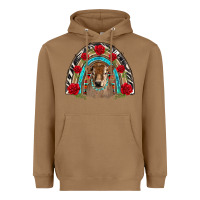 Toasted Coconut brown baby cow floral rose rainbow Heavyweight Hoodie - BarkalooDesign