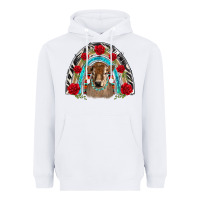 White brown baby cow floral rose rainbow Heavyweight Hoodie - BarkalooDesign