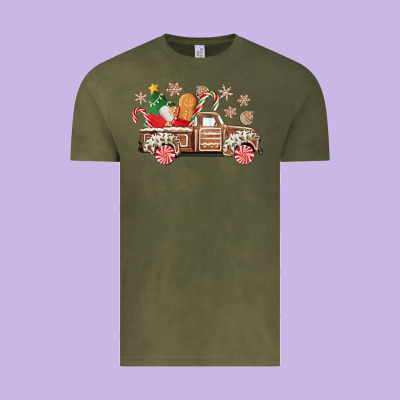 Christmas Gingerbread Truck Vintage Tee Designed By Cowgirlartshop