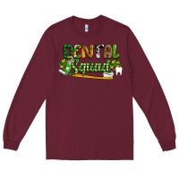 Burgundy St. Patrick's Day Dental squad Long Sleeve Tee - OliviaCreatesArt