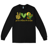 Black peace love cactus Long Sleeve Tee - Jasminsmagicworld