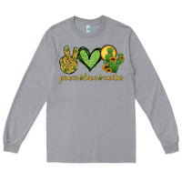 Heather Grey peace love cactus Long Sleeve Tee - Jasminsmagicworld