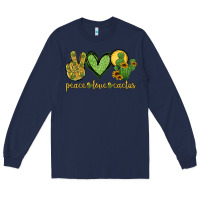 Navy peace love cactus Long Sleeve Tee - Jasminsmagicworld