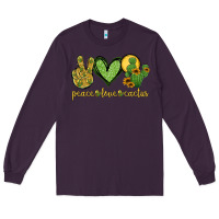 Plum peace love cactus Long Sleeve Tee - Jasminsmagicworld